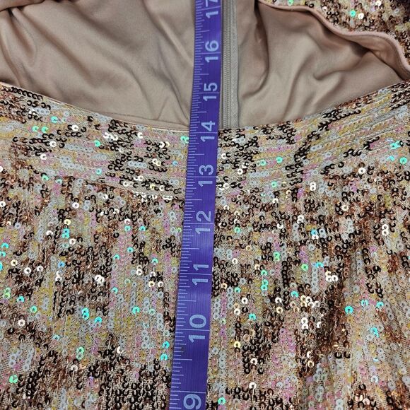 SHO Tadashi Shoji Rose Mist Sequin Cutout Taylor Swift Eras Look Sexy Jumpsuit - Picture 13 of 15